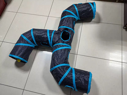Túnel para gatos impermeable negro tres salida