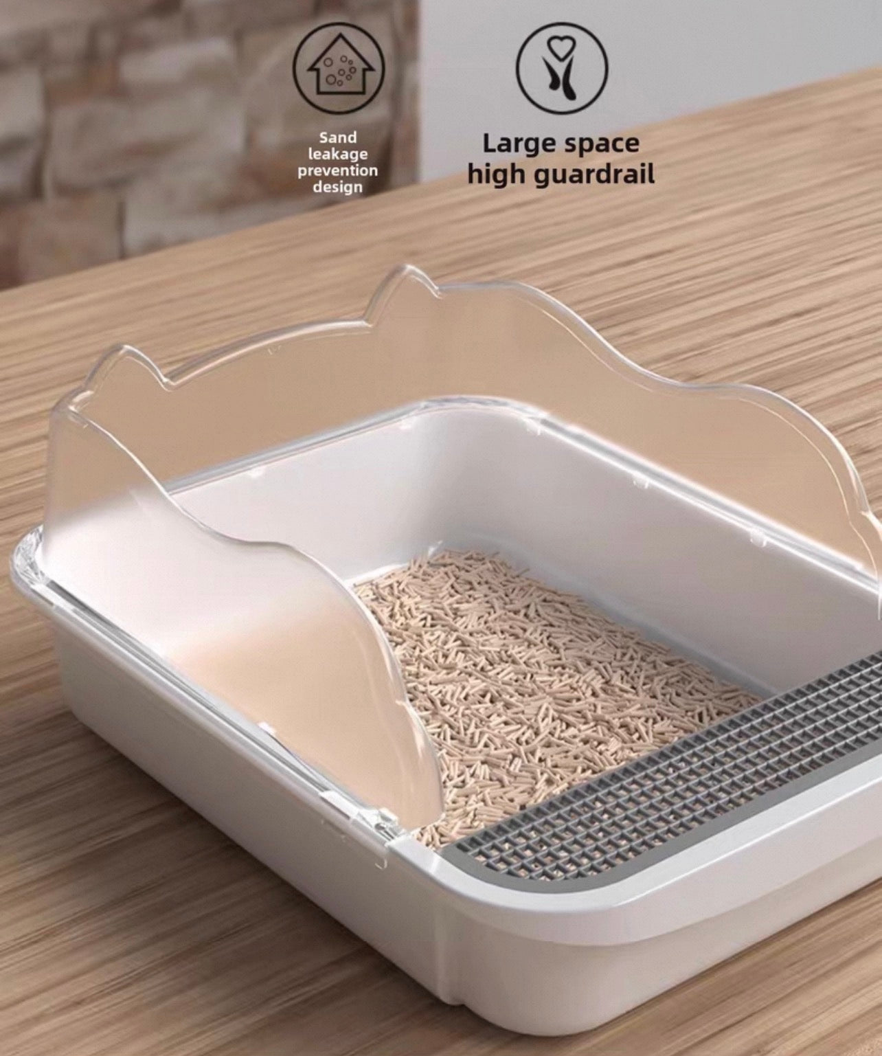 Arenero abierto transparente modelo M17