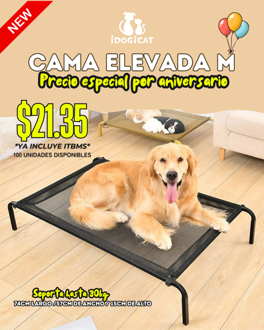 Cama elevada transpirable tamaño M (hasta 30kg)