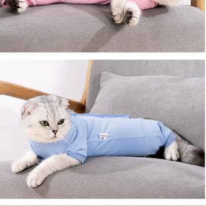 Traje de recuperación postoperatorio para gatos