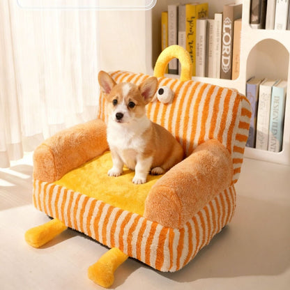 Sofá para mascotas lavable naranja (Tamaño L 62x43cm)