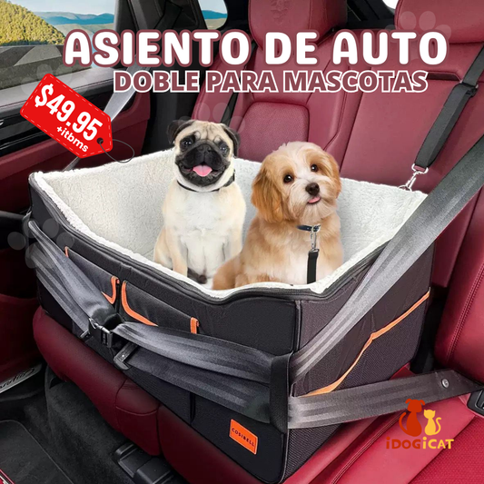 Asiento para carro para dos mascotas 25lb 70*41*32cm