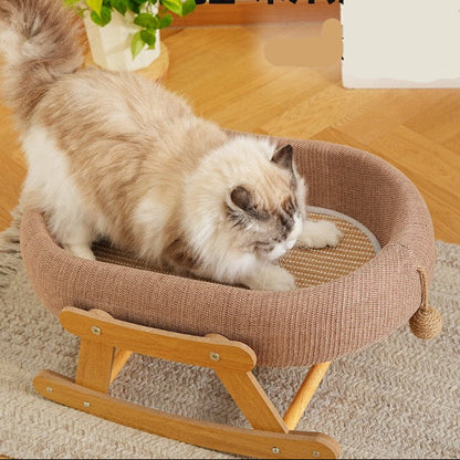 Cama mecedora ovalado para gatos 58x40x26cm