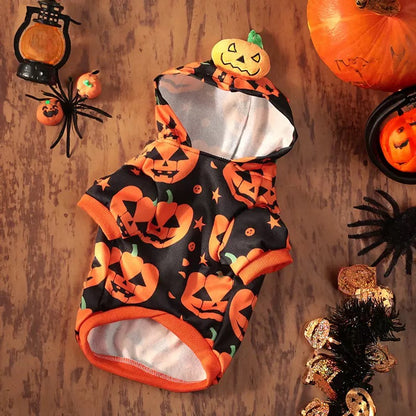 Abrigo calabaza de halloween para mascotas