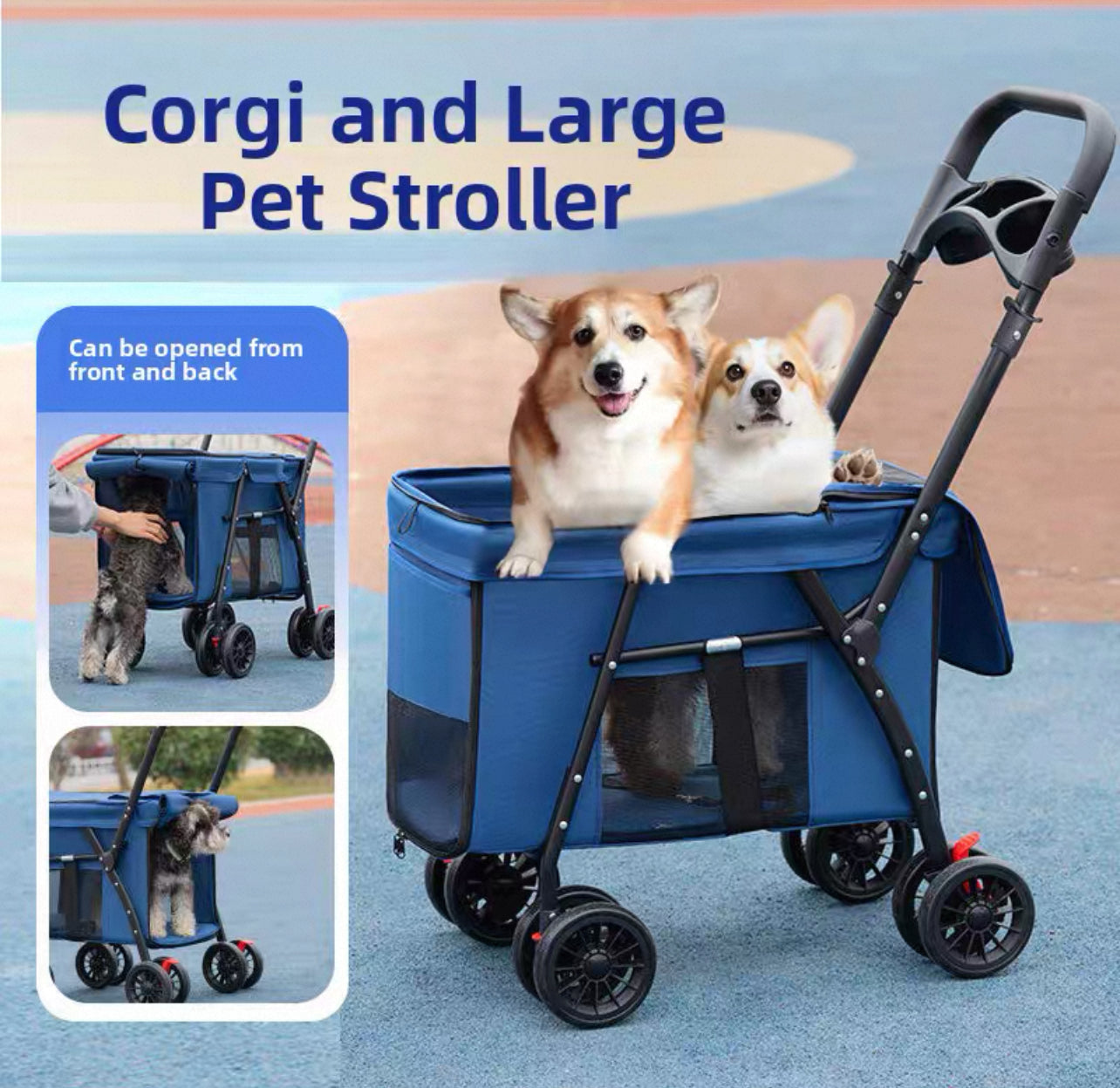 Coche bajo para mascotas (Hasta 30kg) Modelo W68