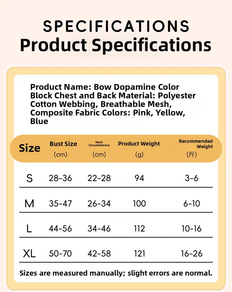 Pechera de peluche de lazo para razas pequeñas