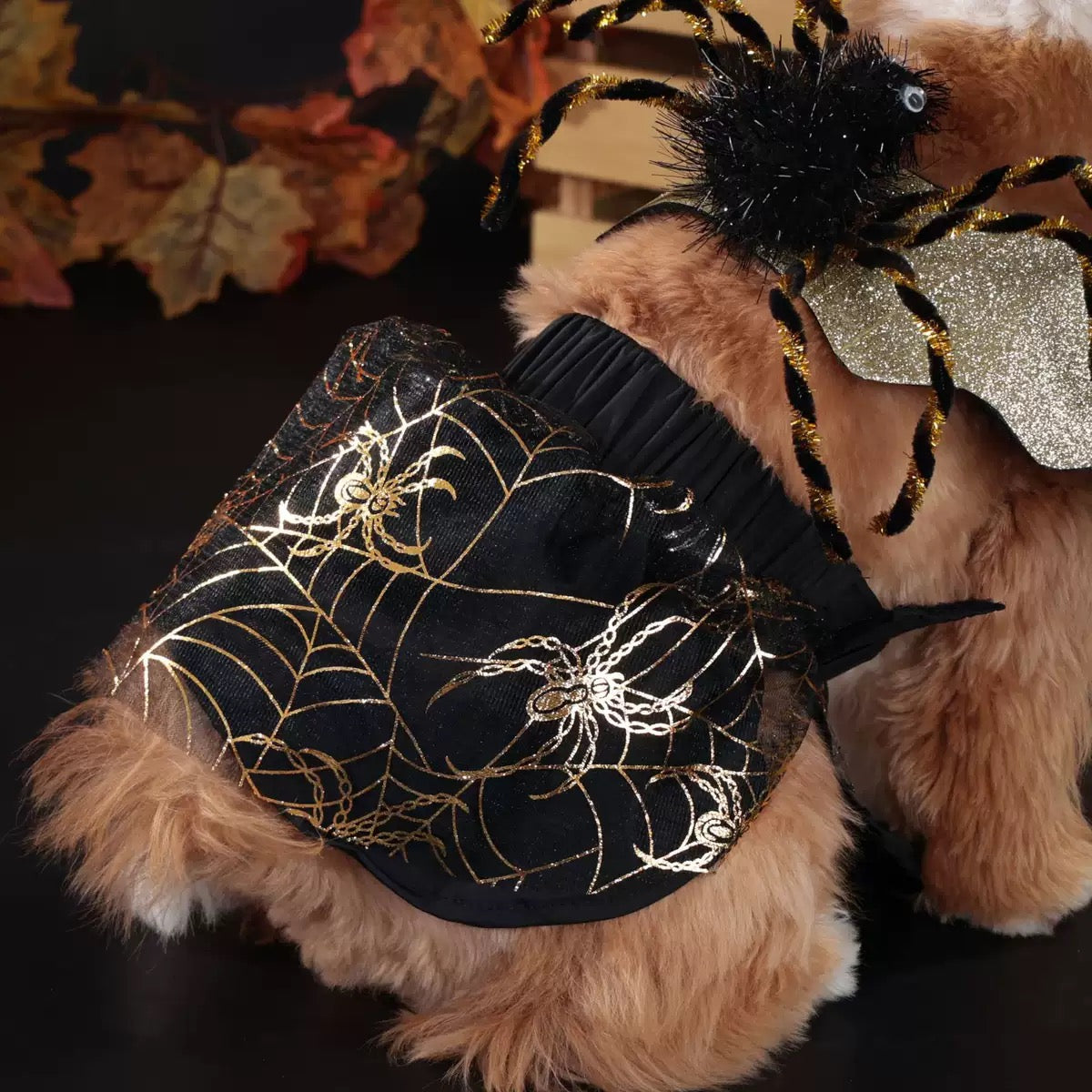 Vestido de halloween araña para mascotas