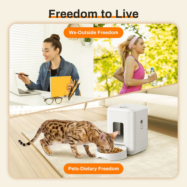 Dispensador automático de comida para perros y gatos con WiFi 2L