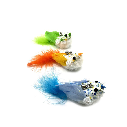 Juguete de gato pajarito naranja 1un
