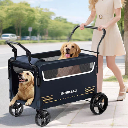 Coche para mascota mayores negro (Soporta hasta 100kg)