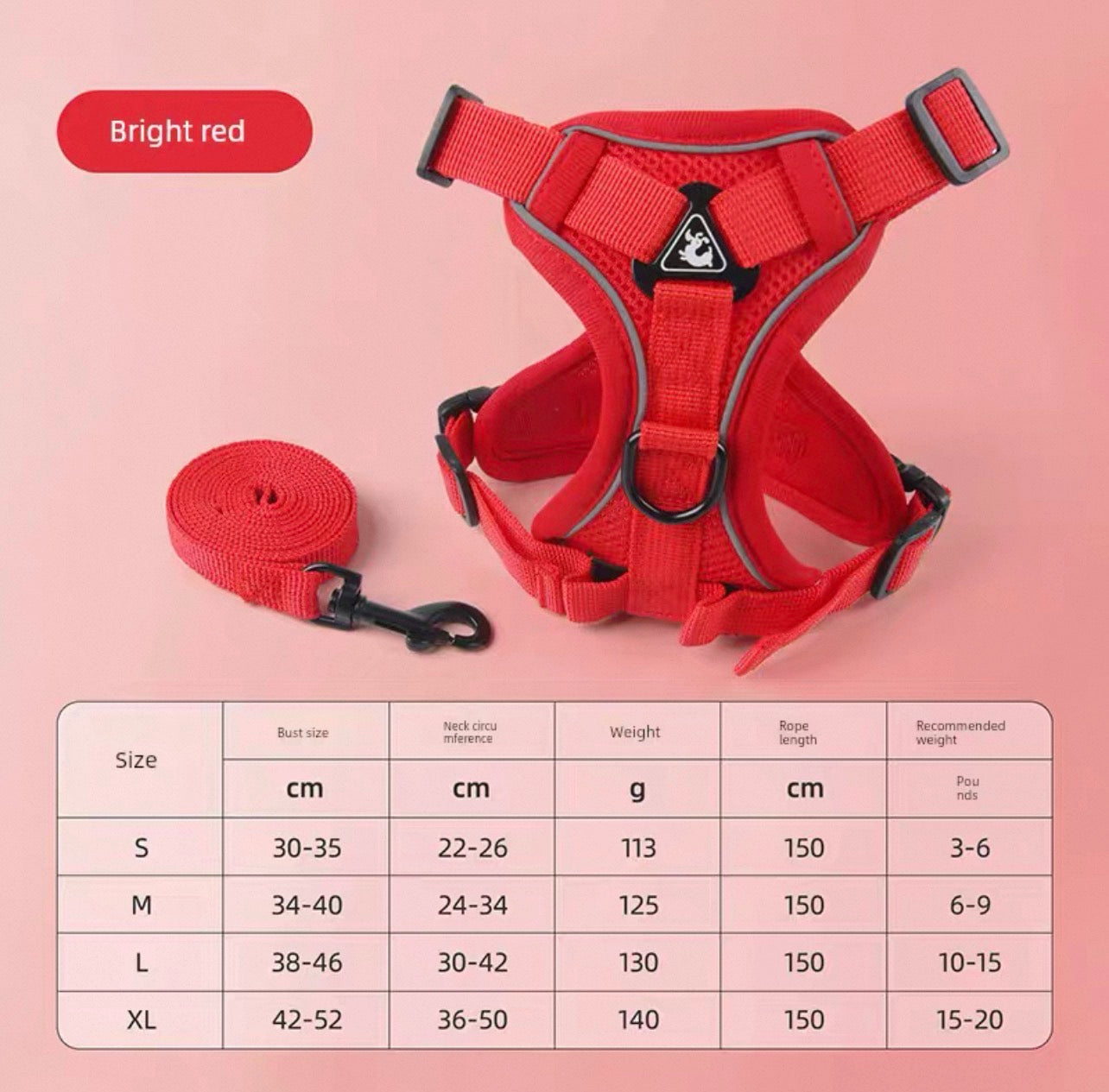 Pechera ajustable para perros pequeños de malla reflectante