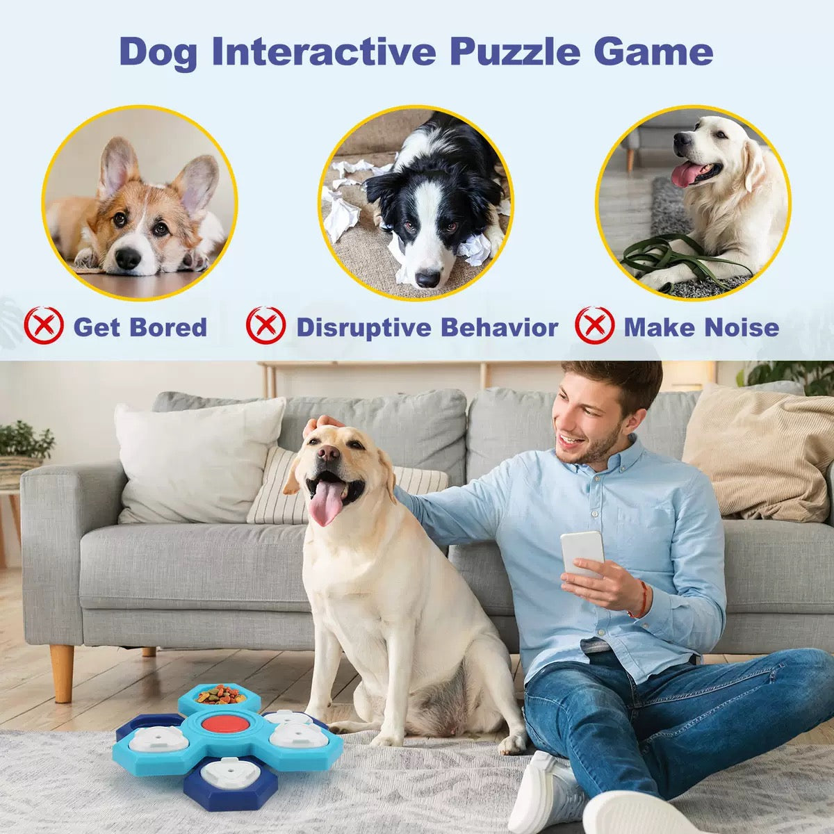 Juguete para perro puzzle interactivo para comer lento
