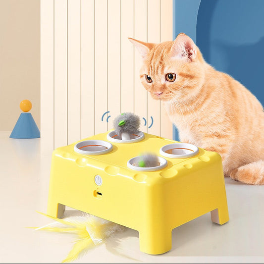 Juguete inteligente 3 en 1 tipo “casa de queso” para gatos