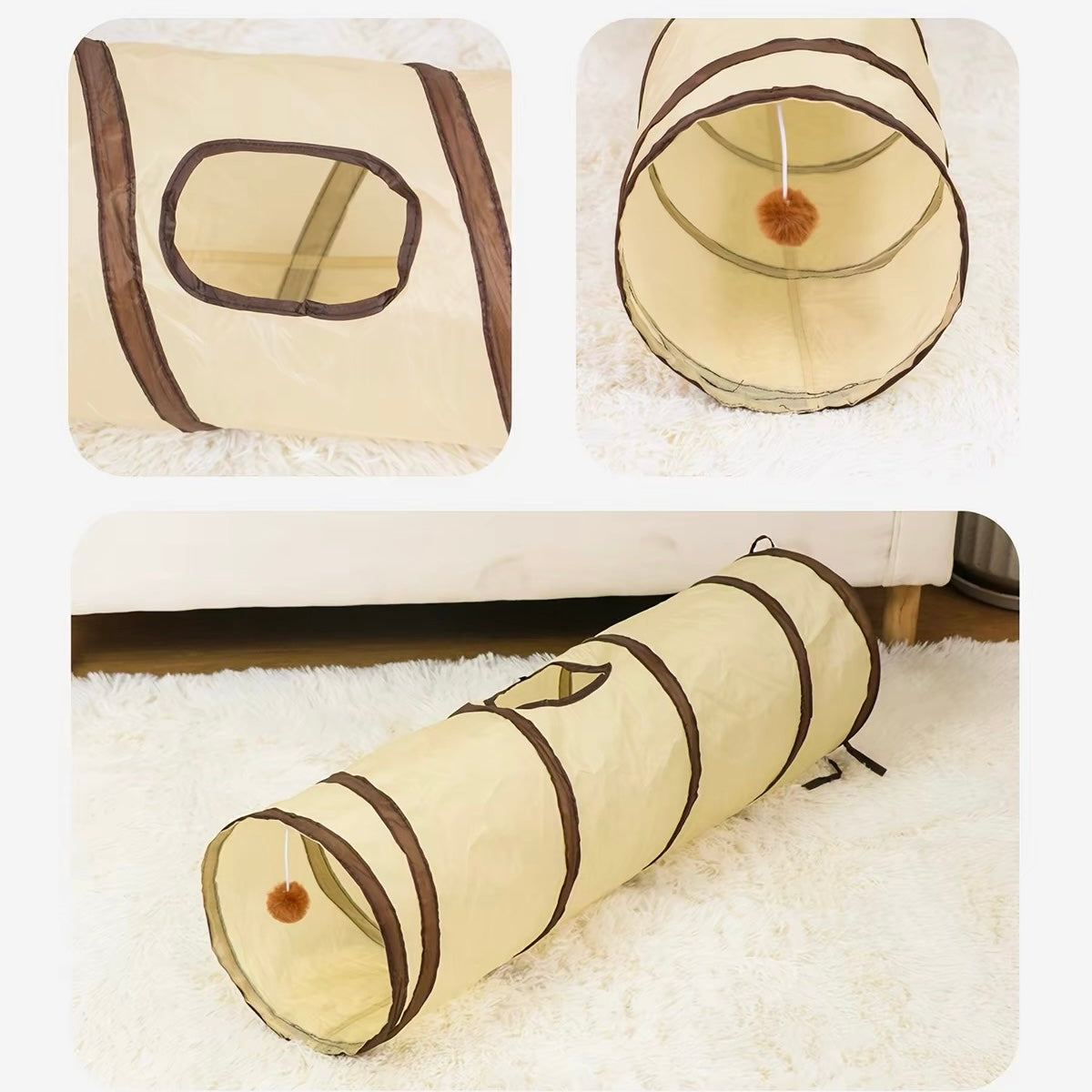 Túneles para gatos beige impermeable