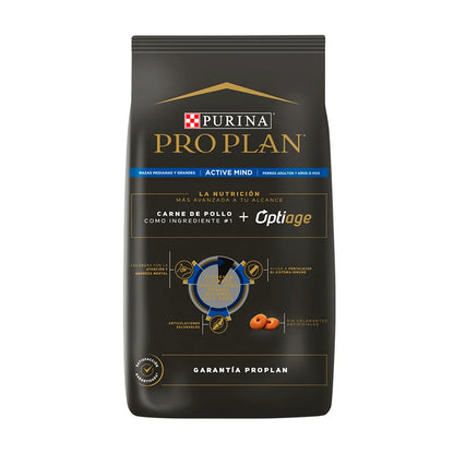Comida para Perro Purina: Pro Plan, Active Mind 7+ Razas Medianas y Grandes 3KG