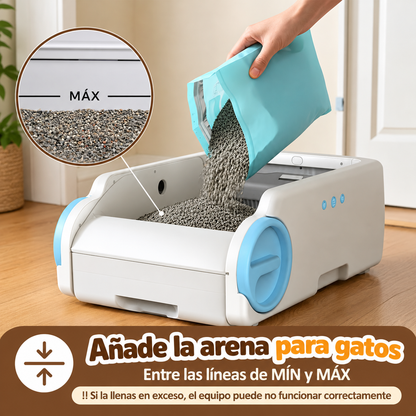 Arenero inteligente abierto de limpieza automática