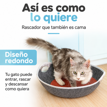 Cama estilo canasta de fieltro para gatos