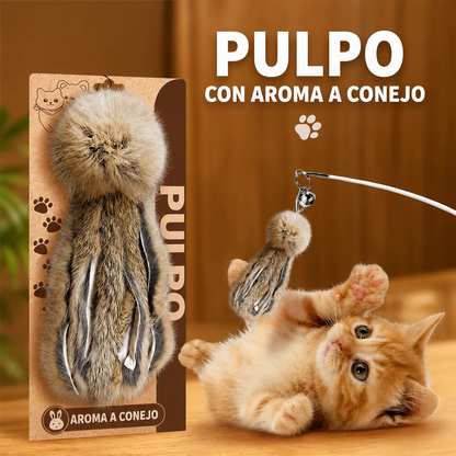 Juguete para gatos estilo pulpo con olor a conejo