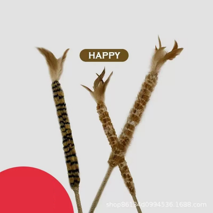 Cañitas de pluma y sisal para gatos