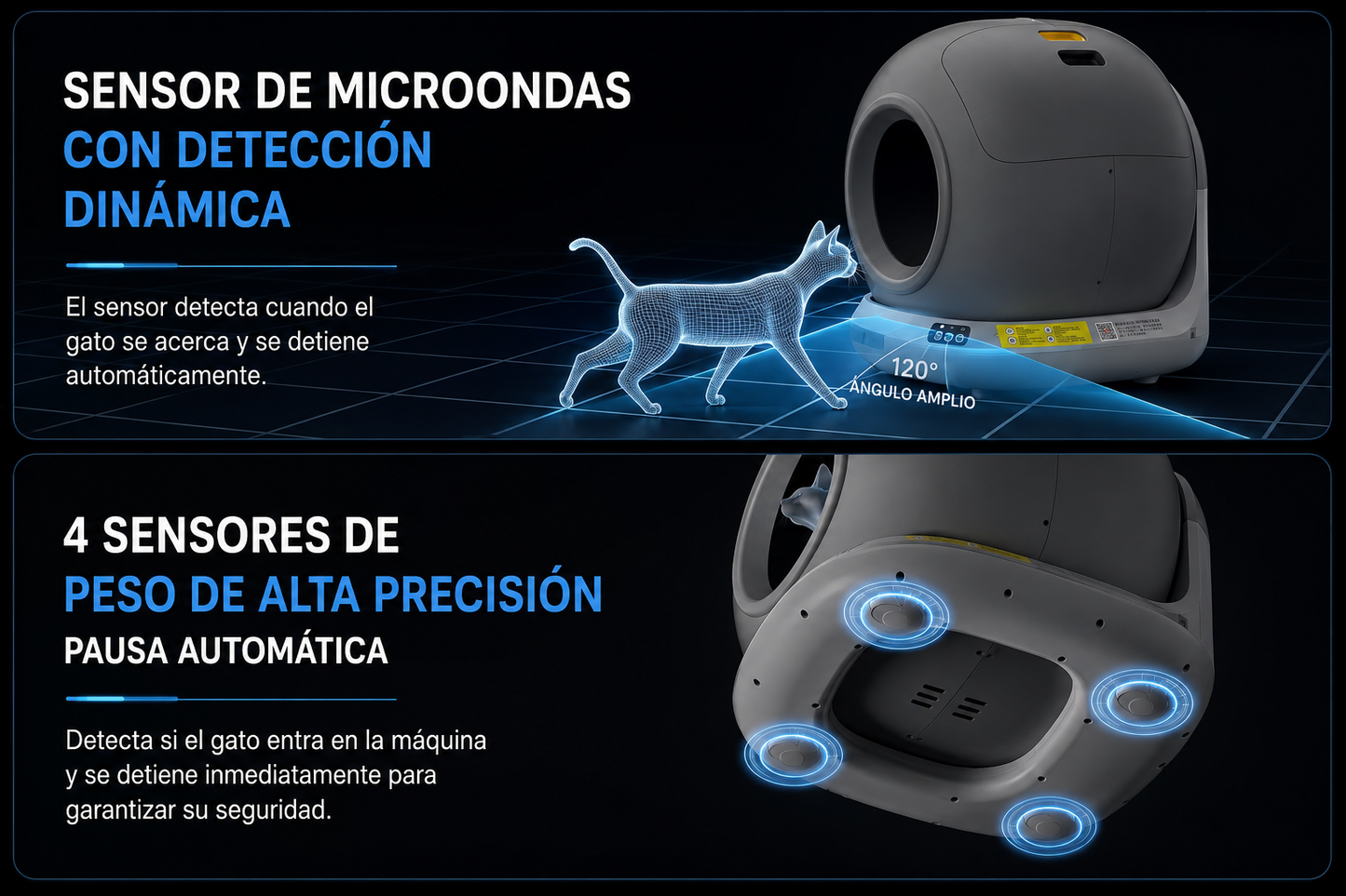 Arenero cerrado automático para gatos