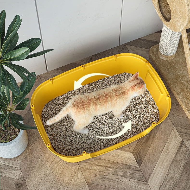 Arenero cerrado para gatos con diseño de orejitas