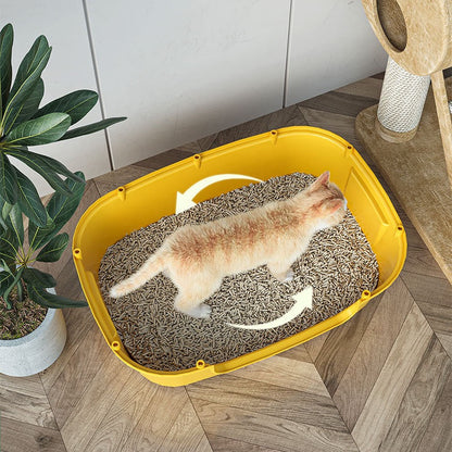 Arenero cerrado para gatos con diseño de orejitas
