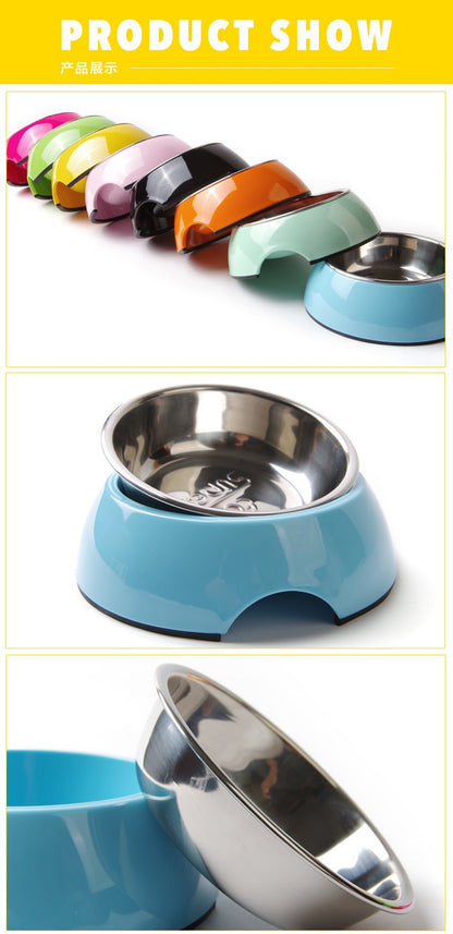 Comedero de acero Inoxidable Cuencos Antideslizante para Mascotas
