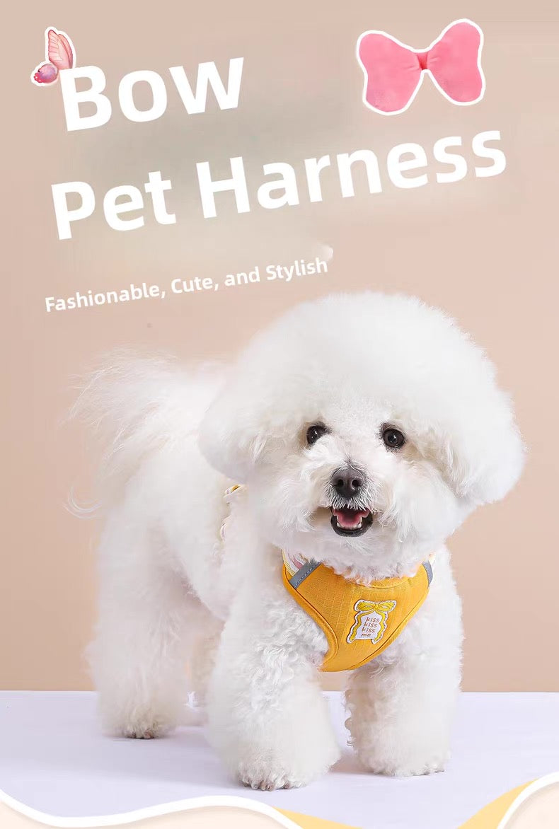 Pechera de peluche de lazo para razas pequeñas