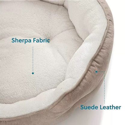 Cama redonda gris para mascota (dos tamaños)