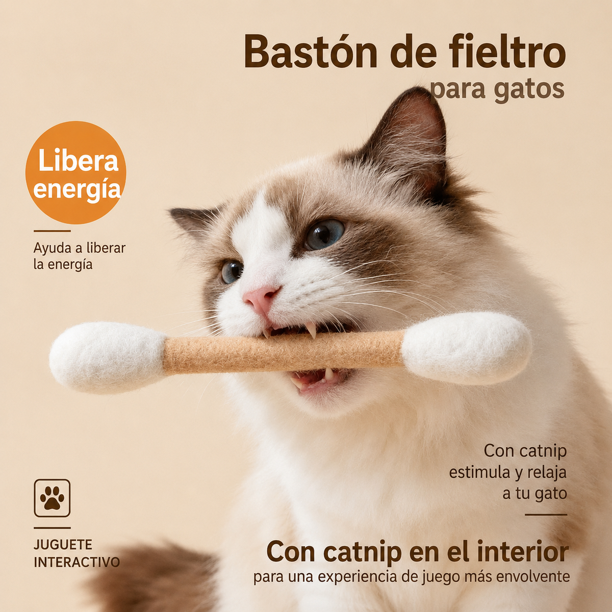 Juguete de gato hisopo 15cm