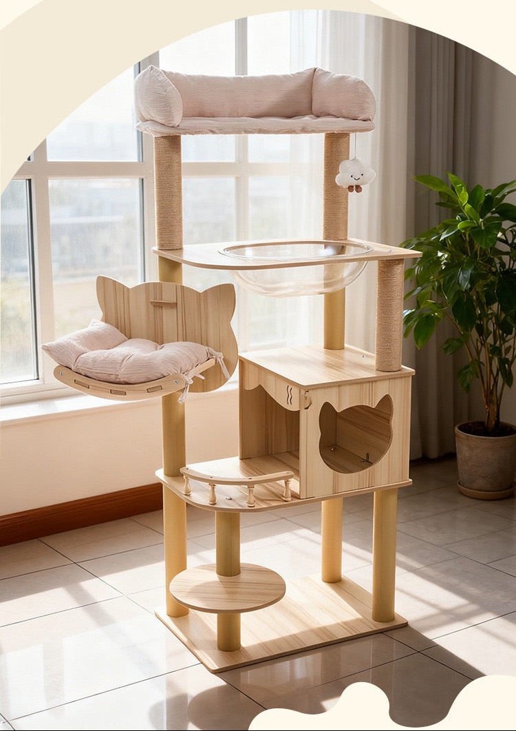 Torre para gatos de madera modelo Y36 (150cm altura)