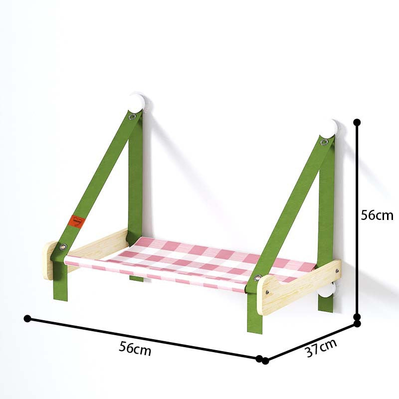 Hamaca de ventana con base de madera para gatos