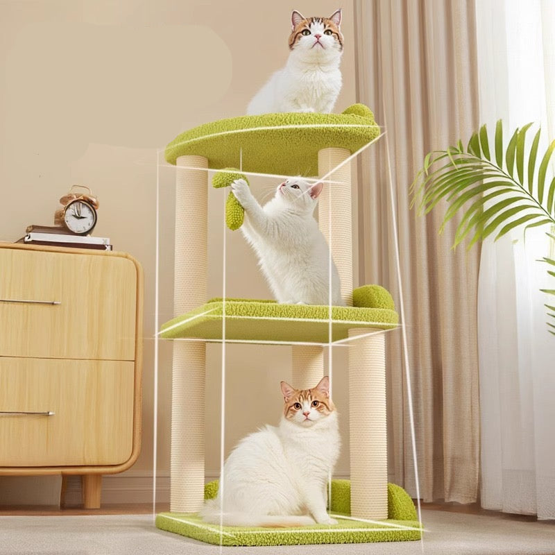 Torre pequeña para gatos verde 70cm