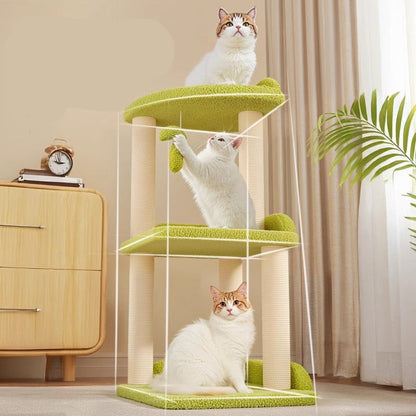Torre pequeña para gatos verde 70cm
