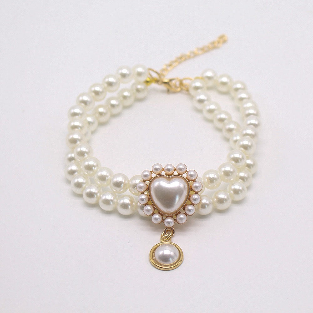 Collar brillante de perlas para mascotas