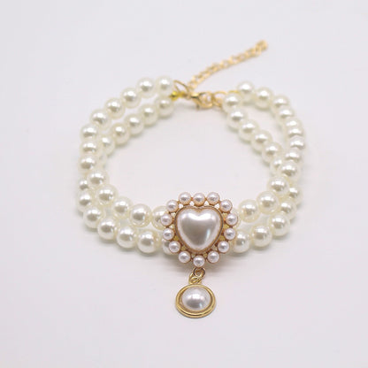 Collar brillante de perlas para mascotas