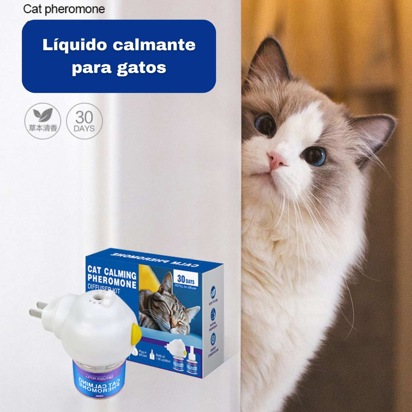Difusor de feromonas para gatos (1 difusor + 2 Refill)