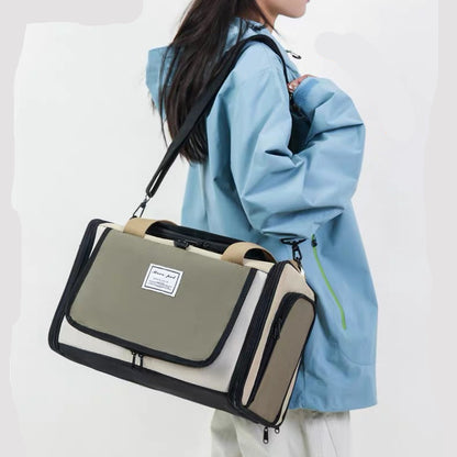 Bolso de viaje expandible para mascotas beige