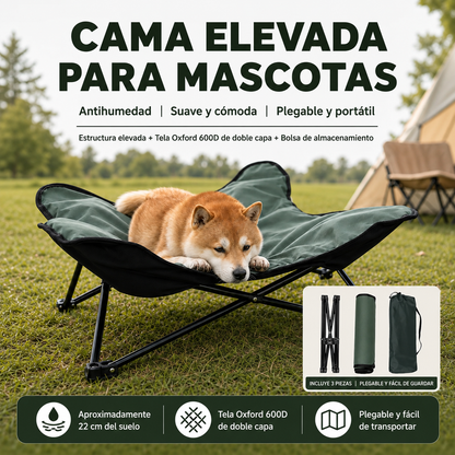 Cama elevada y portátil para perros pequeños y medianos