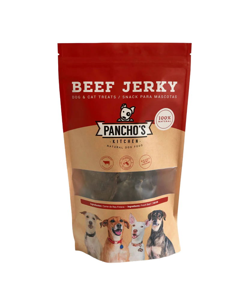 Snacks para Gato y Perro Pancho´s Kitchen: Beef Jerky 50gr