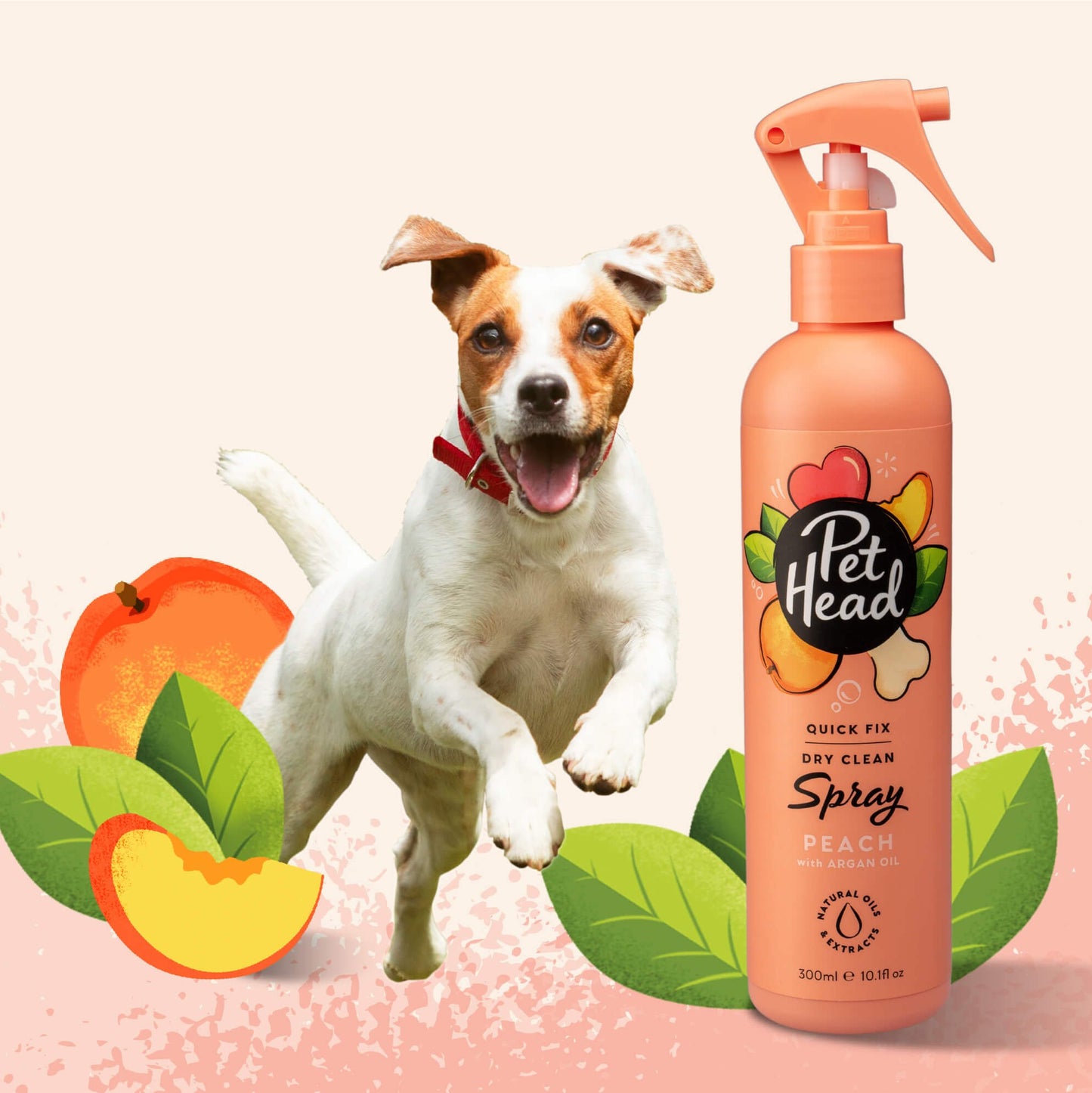 Shampoo en seco Pet Head: Spray Quick Fix Peach para Perro 300 ml