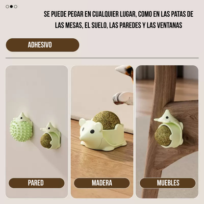 Erizo de Catnip con adhesivo para gatos
