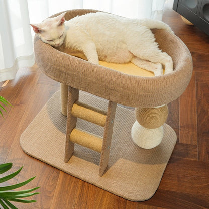 Rascador pequeño elevado de cuerda con escalera TR10
