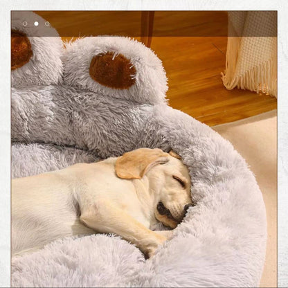 Cama de huellita chocolate para mascotas