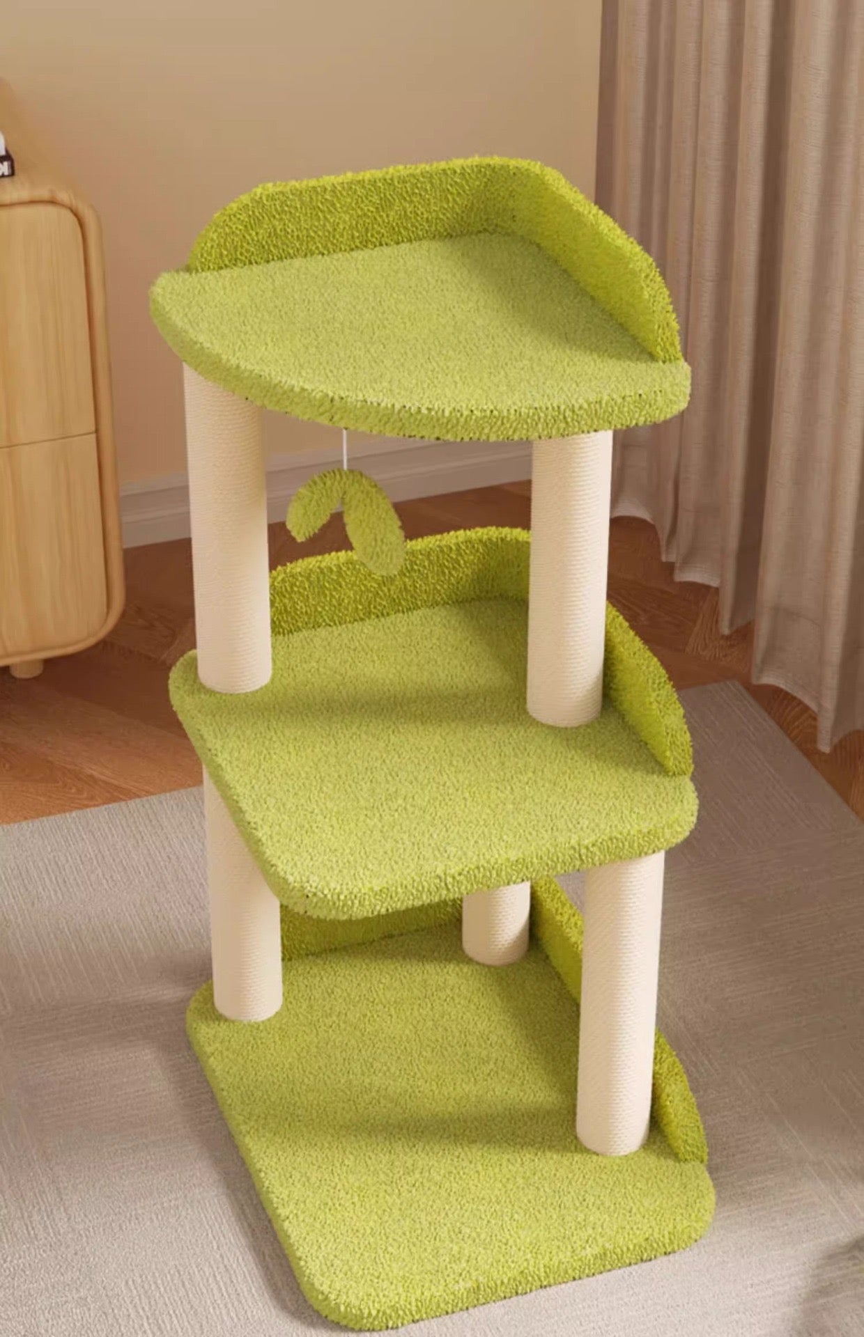 Torre pequeña para gatos verde 70cm