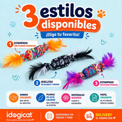 Juguete para gatos tipo caramelo