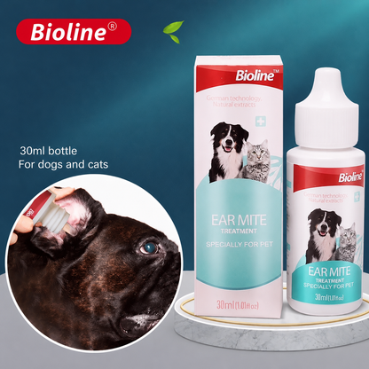 Limpiador de oído bioline para mascotas