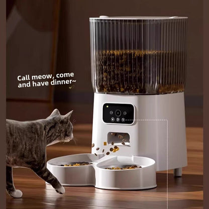 Dispensador de comida automático de doble plato con cámara 5L