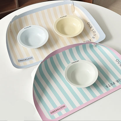 Alfombra de comedero impermeable de rayas