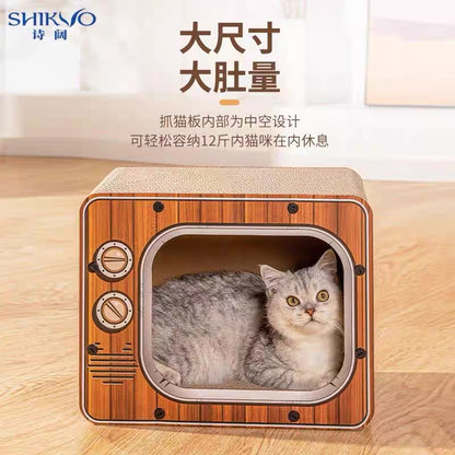 Rascador de cartón para gatos modelo televisión